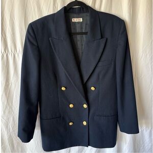 Talbots Wool Navy Blazer with Gold Buttons